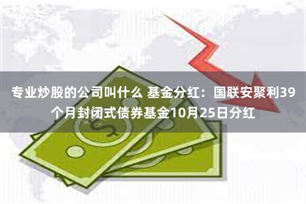 专业炒股的公司叫什么 基金分红：国联安聚利39个月封闭式债券基金10月25日分红